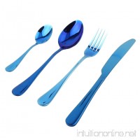 Dolland Colored Flatware  4-Piece Set Stainless Steel Cutlery Dinnerware Fork Knife Spoon Sets Blue - B078MS2P8H